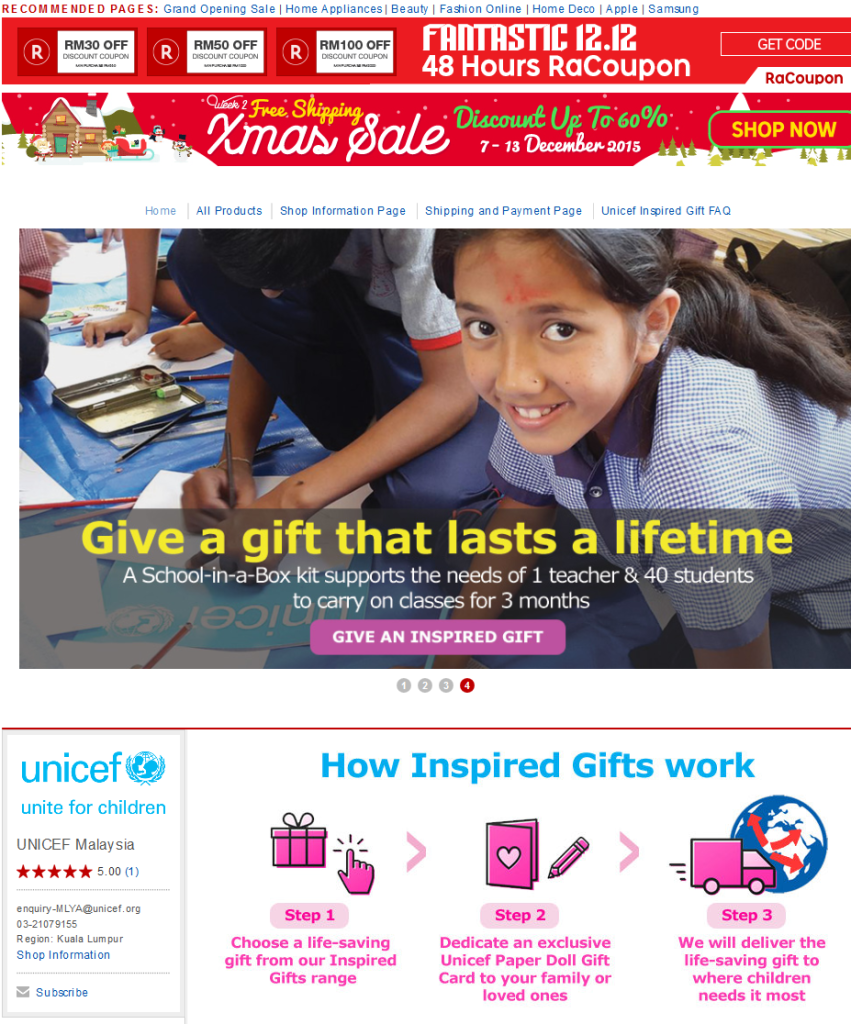 Rakuten ushers in holiday cheer with UNICEF Inspired Gift store 6
