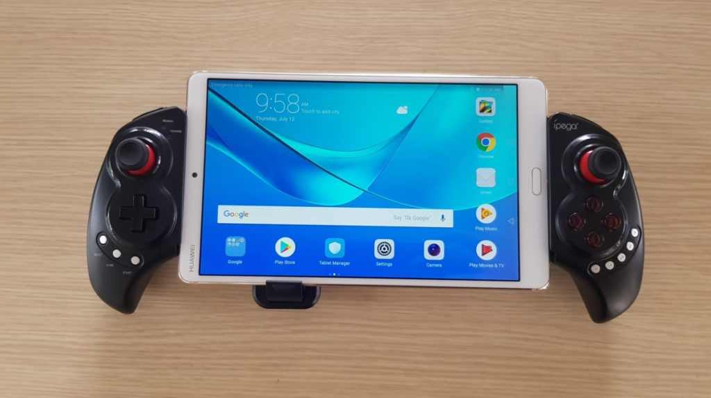 The MediaPad M5 ships with a gamepad accessory at launch while stocks last