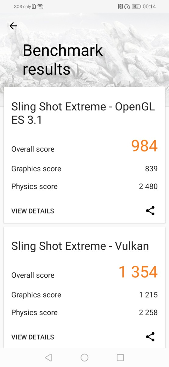 With Performance mode on in 3DMark for the HONOR 20 Liteac