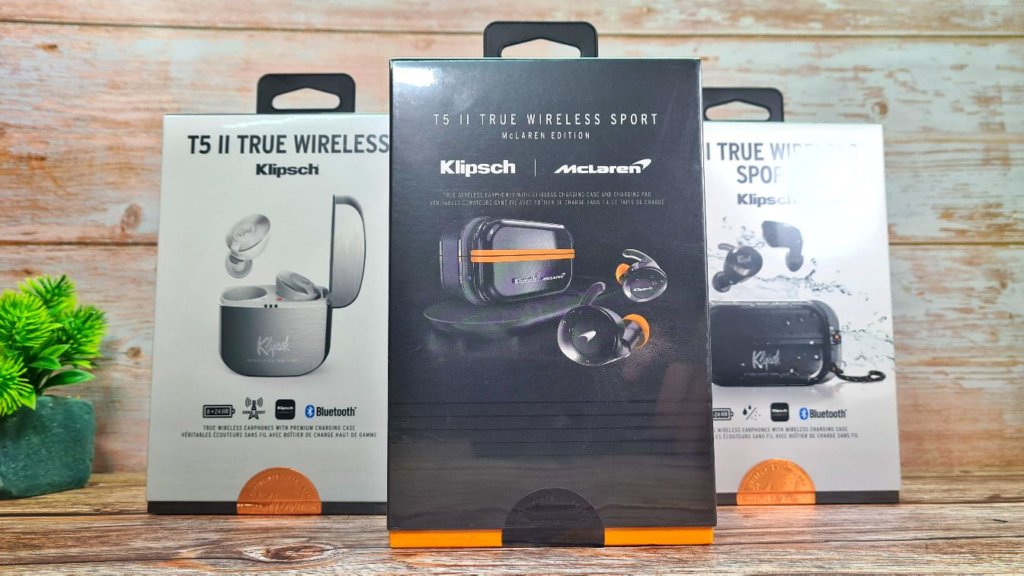 Klipsch T5 II True Wireless Sport McLaren Edition review boxes