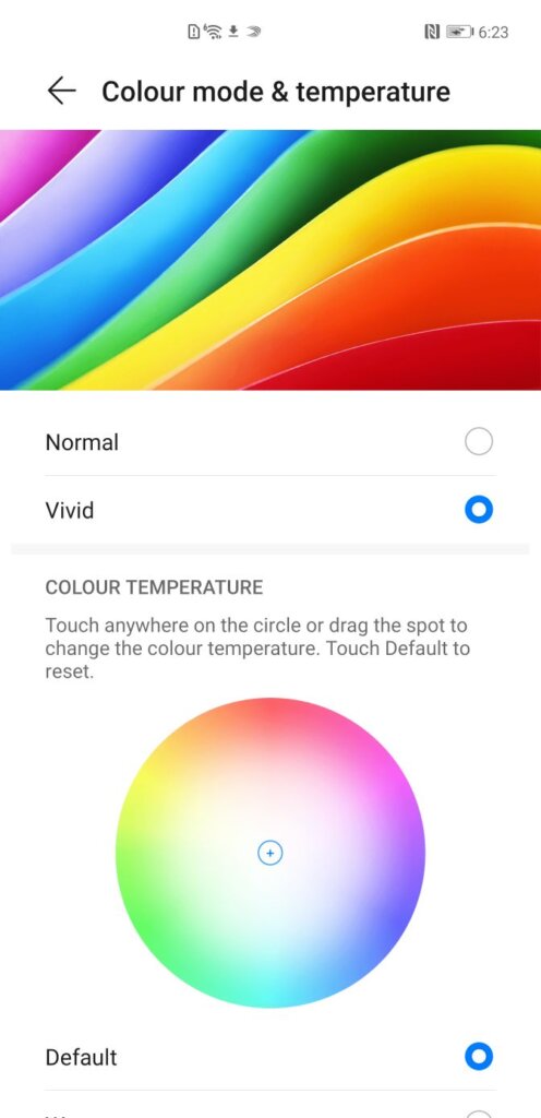 Huawei Mate 40 Pro review colour settings