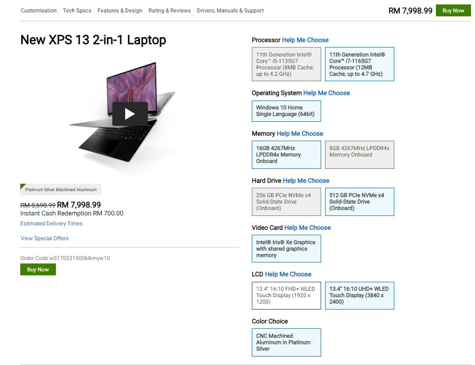 XPS 13 2 in 1 price