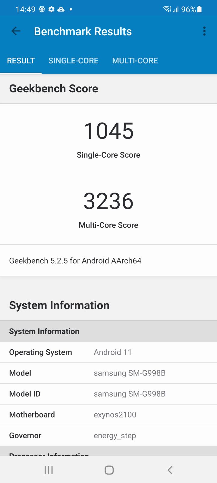 Samsung Galaxy S21 Ultra 5G Review geekbench 2