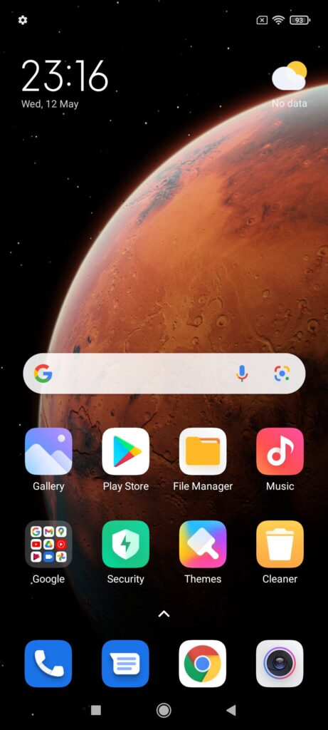 Xiaomi Redmi Note 10 5G review home screen