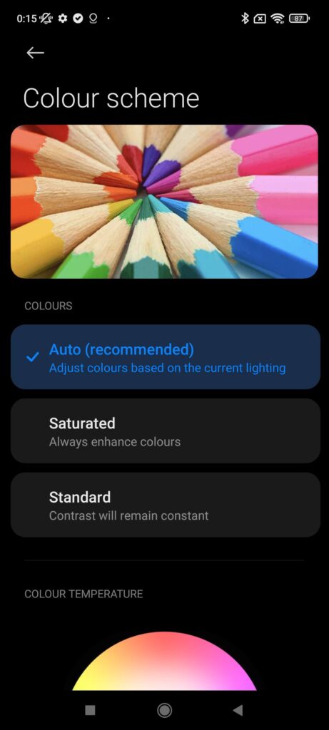 Xiaomi Redmi Note 10S Review colour preset 1
