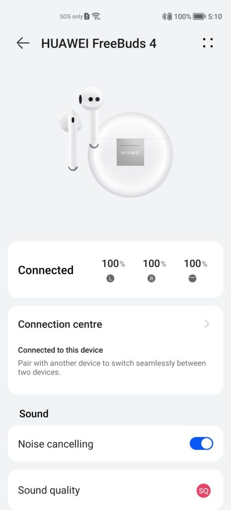 Huawei FreeBuds 4 Review home screen