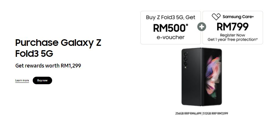 Samsung Galaxy Z Fold3 promo price