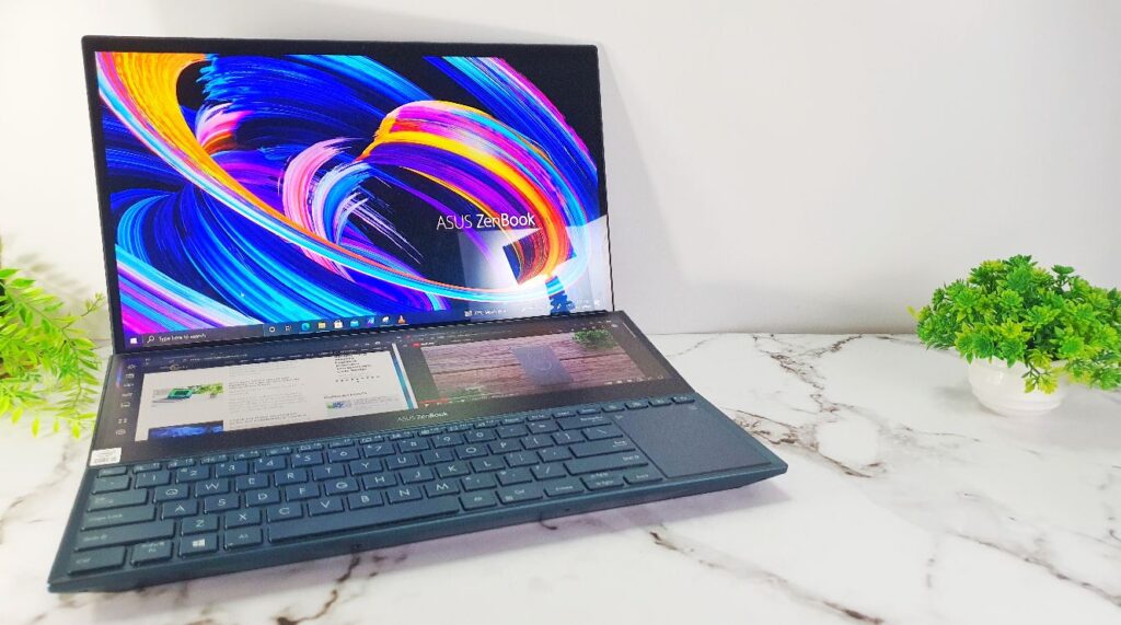 ASUS ZenBook Pro Duo 15 OLED UX582 review angled