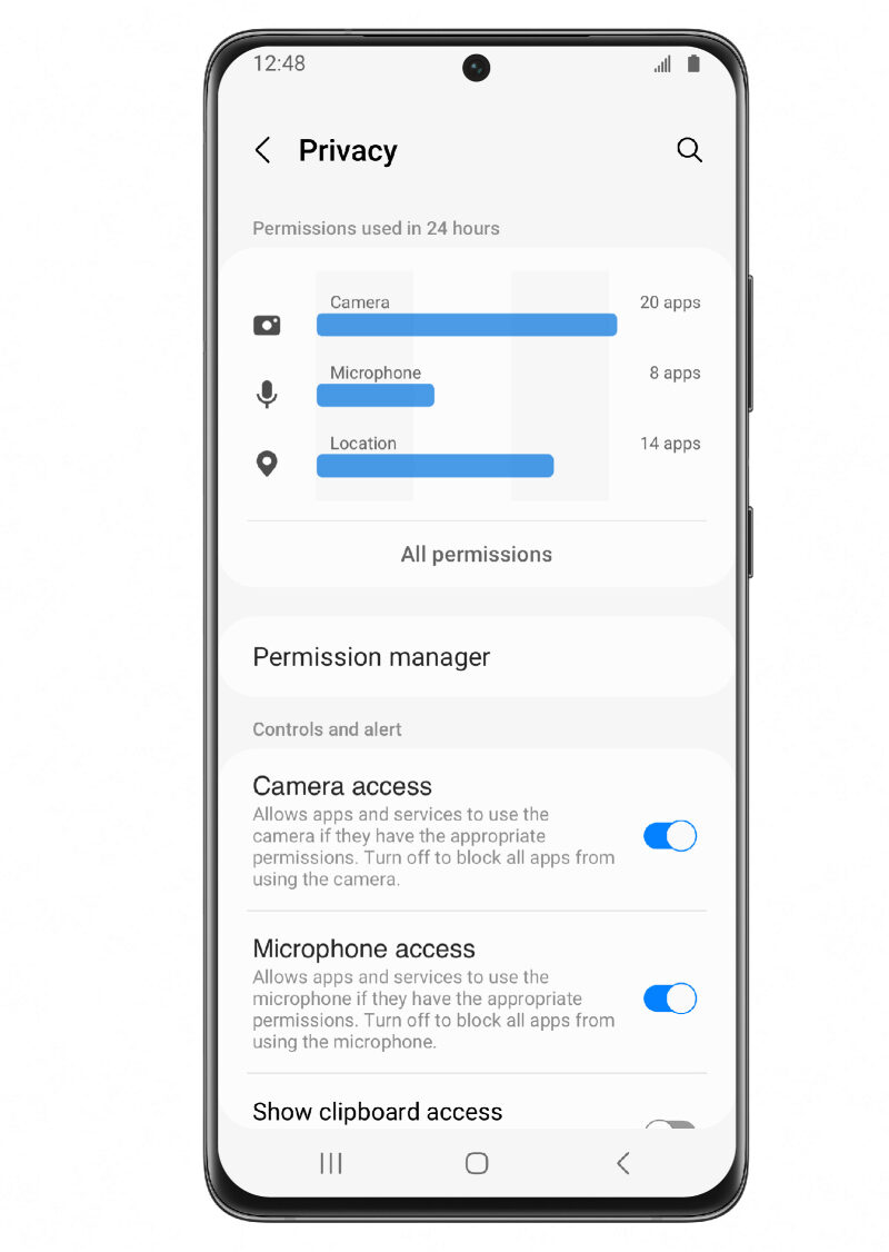 Samsung One UI 4 Beta privacy updates
