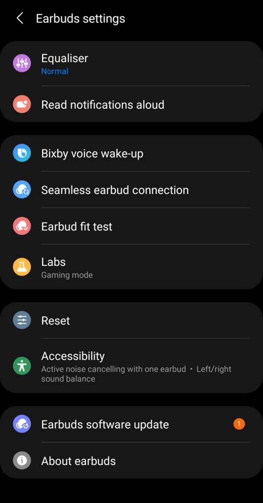 Samsung Galaxy Buds2 Review earbud settings