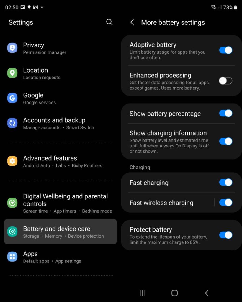 Galaxy Z Fold3 Tip #6 - Extend Battery Lifespan Step 2
