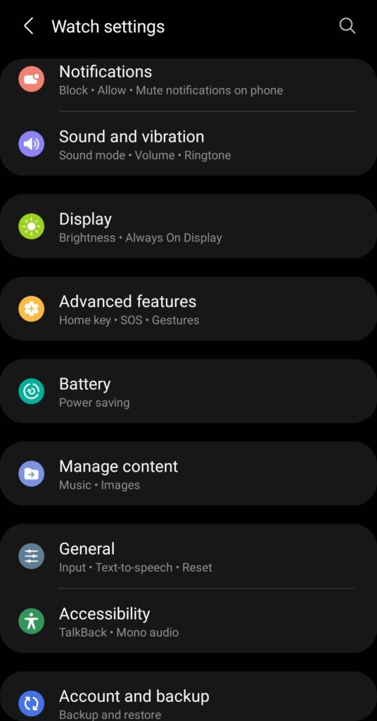 Samsung Galaxy Watch4 Classic Review screenshot wearable menu