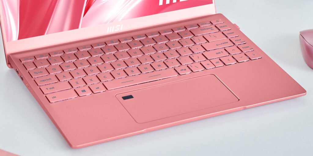 MSI Prestige 14 Rose Pink keyboard