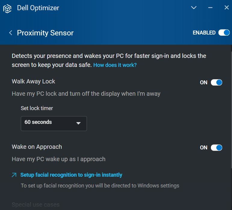 Dell Latitude 9520 2-in-1 Review proximity lock