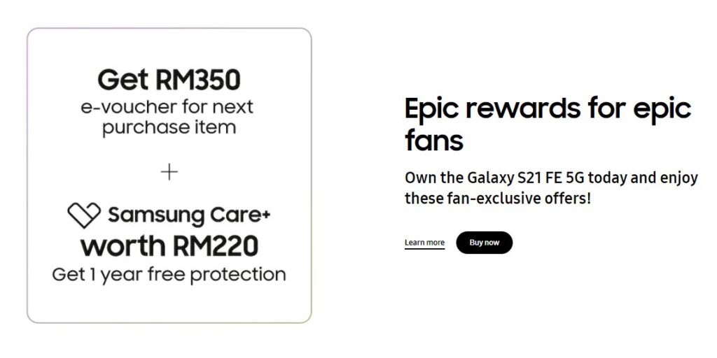 Samsung Galaxy S21 FE free gifts