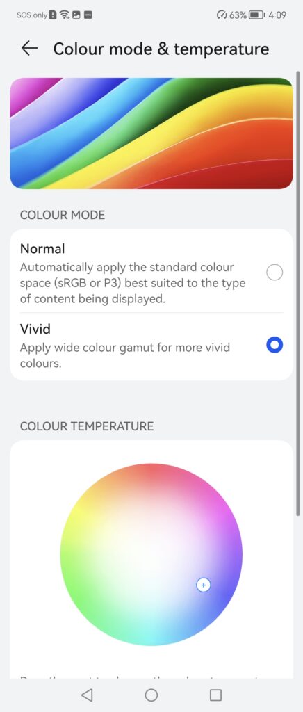 Huawei P50 Pocket Review colour adjustment