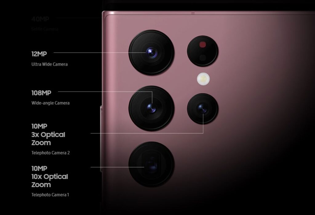 Samsung Galaxy S22 Ultra cameras