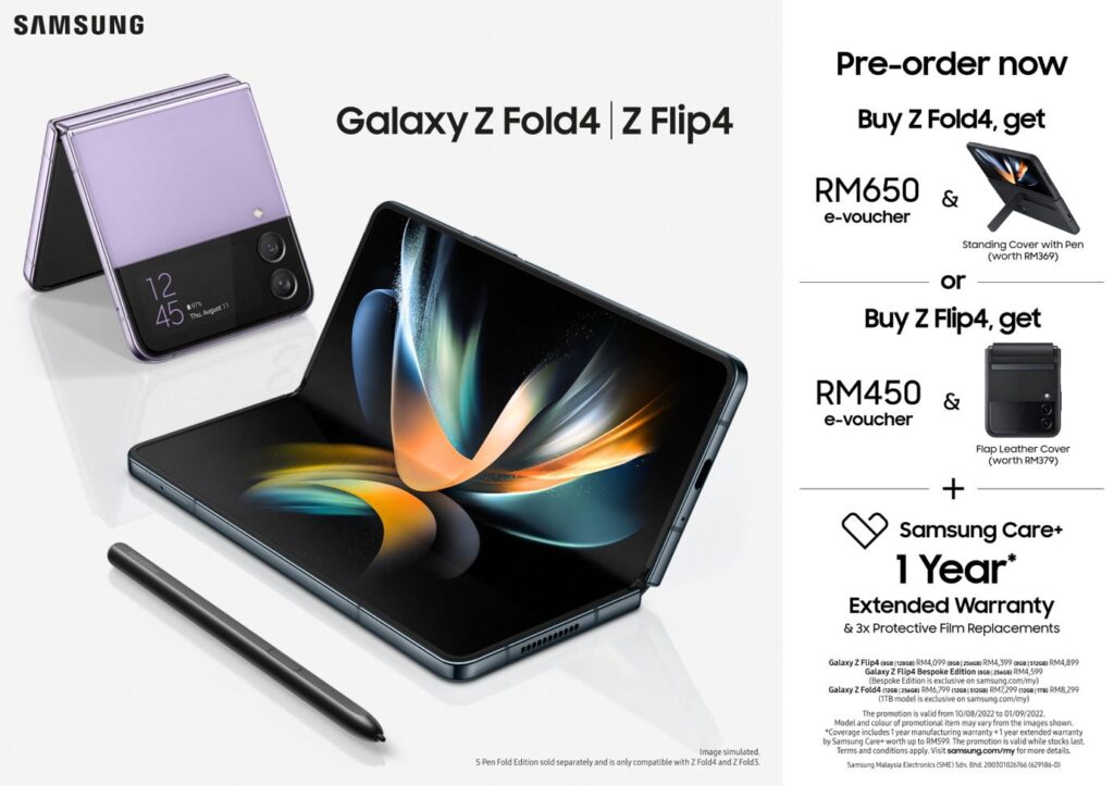 Galaxy Z flip4 and Galaxy Z fold4 Malaysia preorder