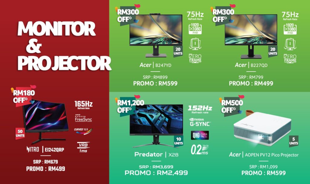 acer day 2022 flash sales monitor and projector