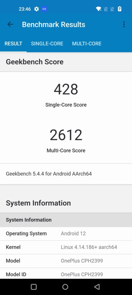 OnePlus Nord 2T 5G Review geekbench 5